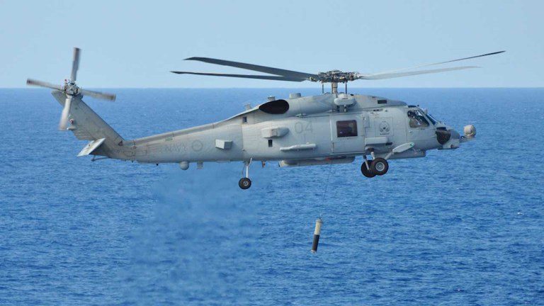 Helicóptero MH-60 Seahawk da Marinha Real da Austrália.