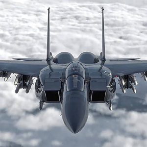 Boeing F-15EX nas cores da Força Aérea dos EUA.