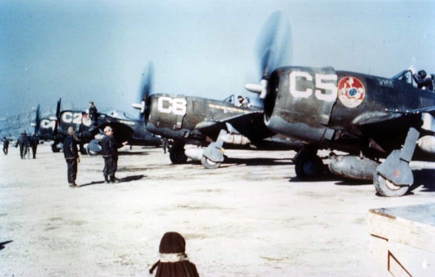 Caças P-47D Thunderbolt da Esquadrilha Azul do 1º Grupo de Aviação de Caça da FAB na Segunda Guerra Mundial. Unidade é conhecida pela atuação no conflito.