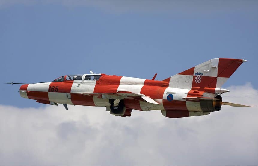 MiG-21UMD da Força Aérea Croata. Foto: Chris Lofting via Wikimedia
