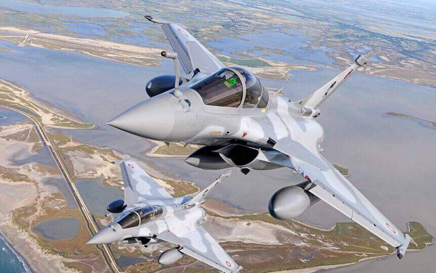 Um par de caças Rafale da Força Aérea do Catar Foto: Dassault.