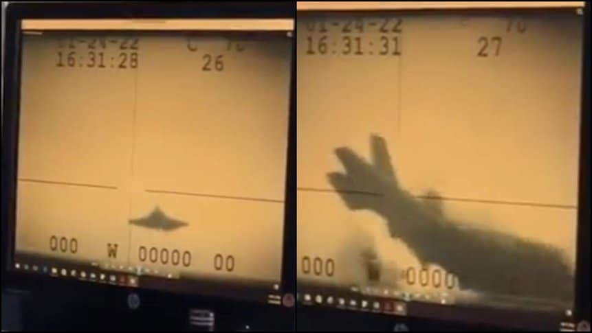 Imagens da câmera do porta-aviões mostram momento em que o caça F-35C colide no convés.