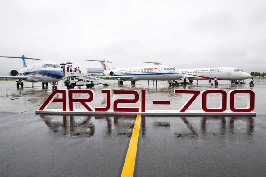 COMAC ARJ21 entregas 6 anos