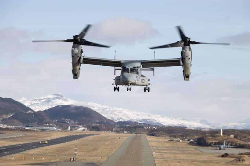 MV-22B osprey fuzileiros EUA Noruega acidente