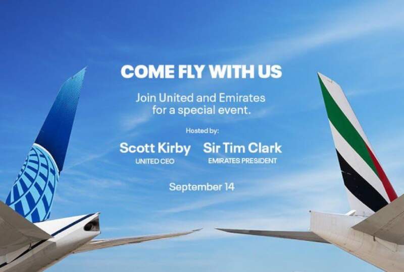 United Airlines Emirates Compartilhamento de voos codeshare companhias