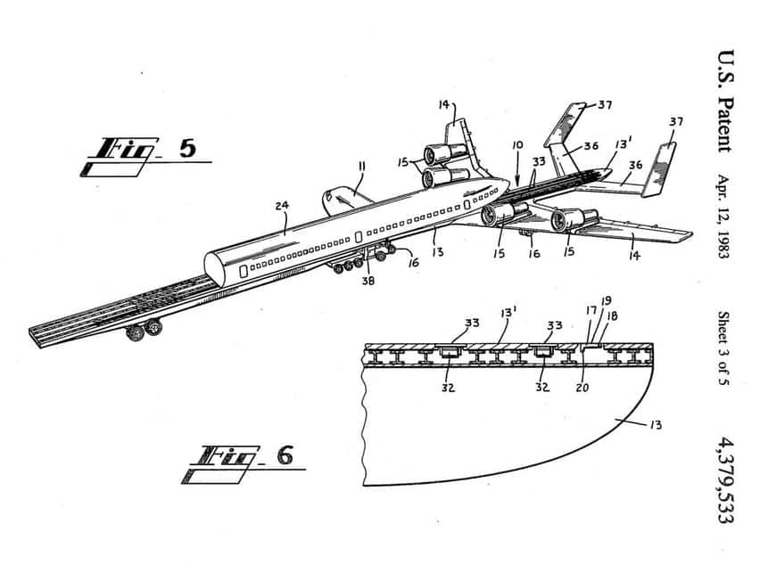 Lockheed Flatbed desenho projeto conceito estranho avião