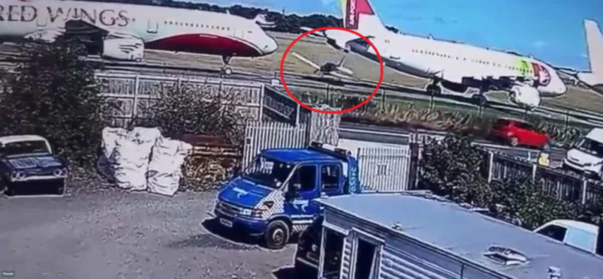 Avião desgovernado atinge aeronaves