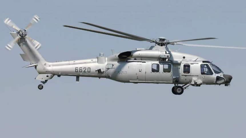 Helicóptero Harbin Z-20 da China, considerado em geral uma cópia do UH-60 Black Hawk dos EUA. Foto: YSYYRPSsjs via @RupprechtDeino