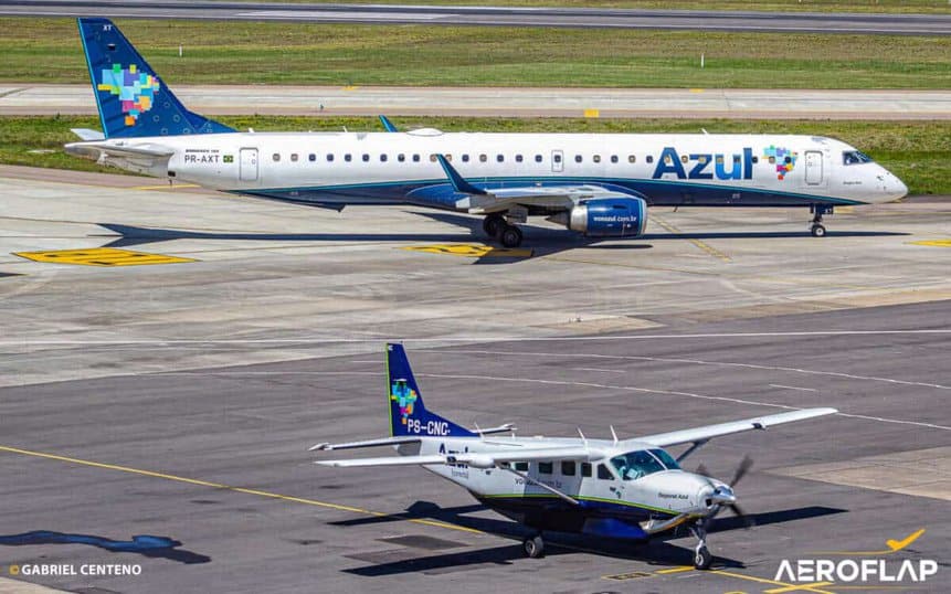 C208 Grand Caravan EX Azul Conecta PS-CNC Embraer E195 PR-AXT Azul Navegantes Alta Temporada