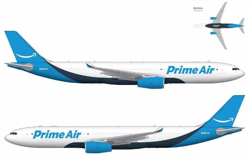 Amazon prime Air Airbus A330-300 convetidos cargueiros