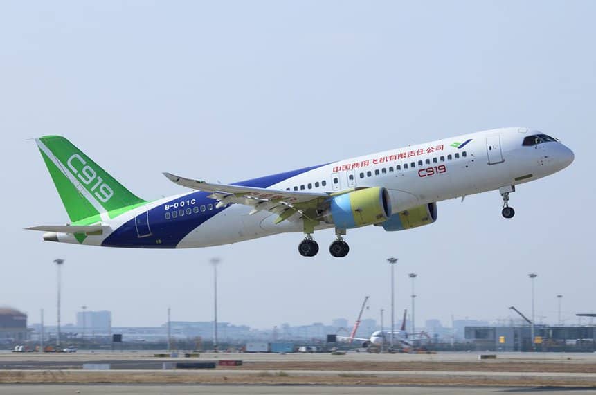COMAC China Avião Rival Boeing Airbus A320 737 C919