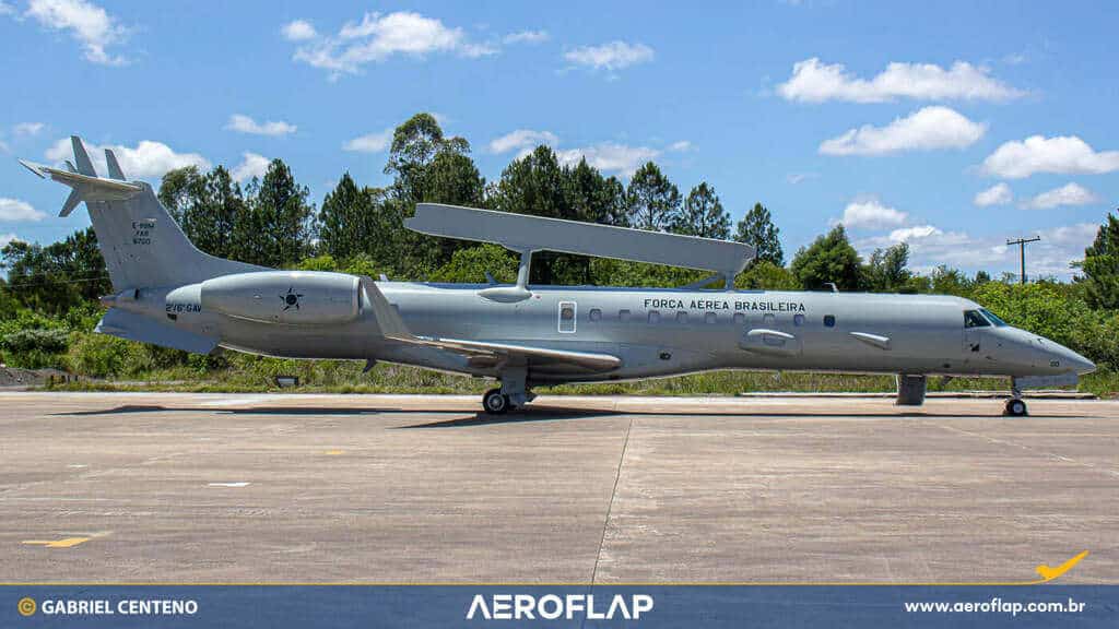 O avião-radar Embraer E-99M do Esquadrão Guardião. Foto: Gabriel Centeno - Aeroflap.