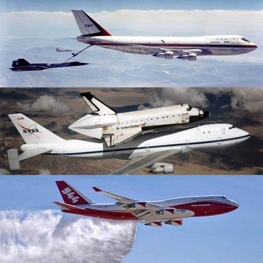 Avión cisterna, bombero y hasta un telescopio. Descubre cinco versiones diferentes del Boeing 747, la Reina de los Cielos.