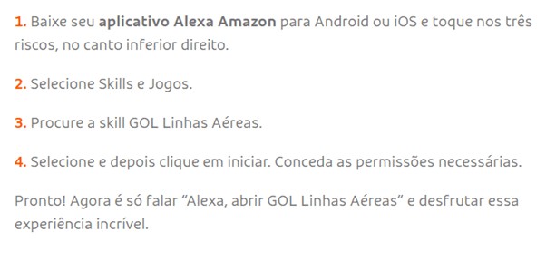 GOL Alexa Skill Amazon