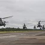 Nove helicópteros UH-15, UH-15A e AH-15B (Airbus H225) foram acionados, marcando 100% de disponibilidade das aeronaves do esquadrão. Foto: Marinha do Brasil.