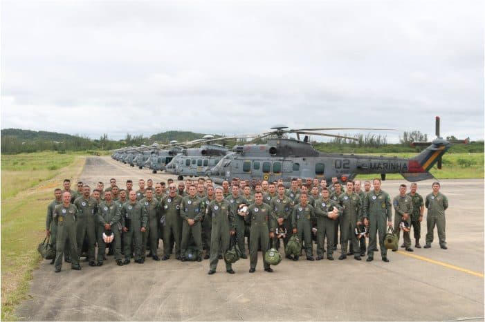 100% dos helicópteros UH-15 e AH-15 Super Cougar do Esquadrão HU-2 estavam disponíveis, um marco histórico na unidade e na Marinha. Foto: Marinha do Brasil.