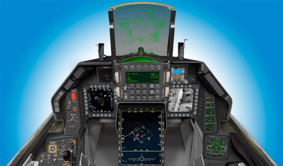 Cockpit do F-16 Viper Block 70. Imagem: Lockheed.