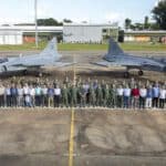 Comitiva da ABRA-PC, formada por pilotos de caça veteranos, pode conhecer o F-39 Gripen em Anápolis. Foto: Sargento Müller Marin/ CECOMSAER