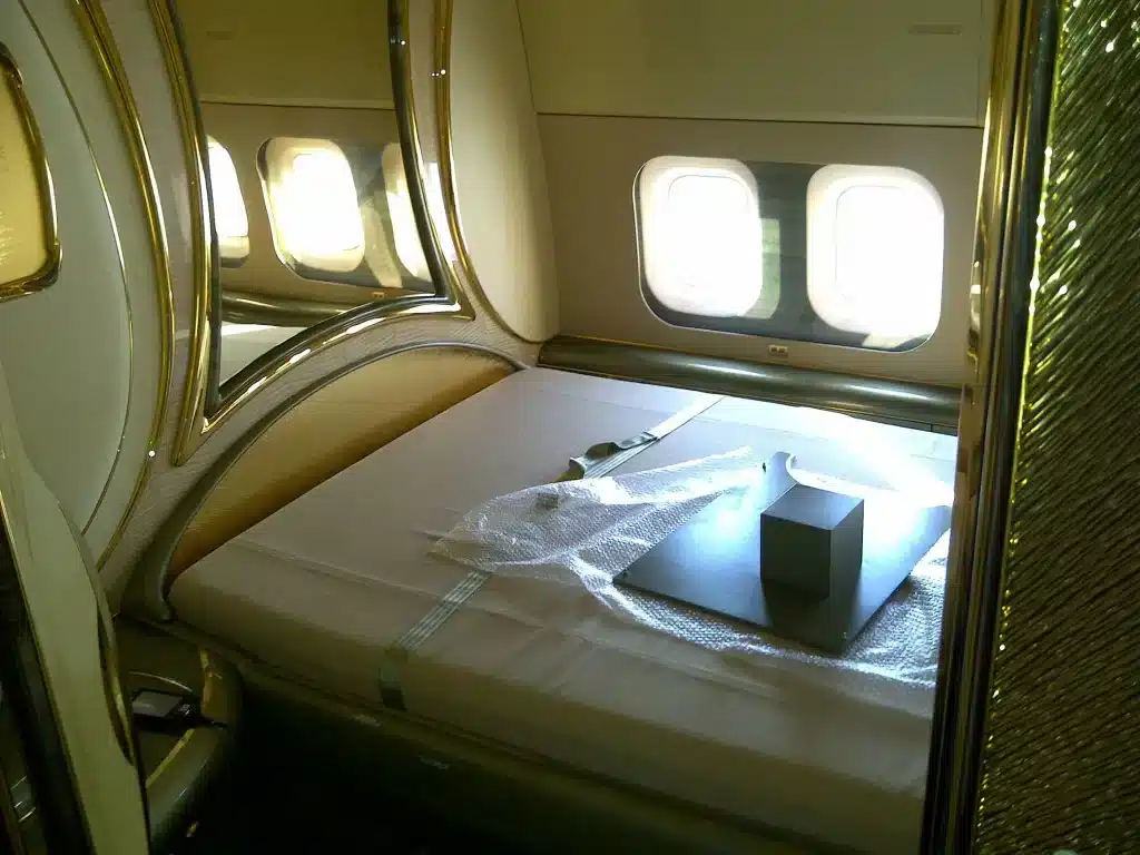 Dormitórios no avião do Al HIlal da Arábia Saudita
