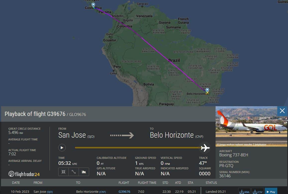 Cargueiro GOL avião Confins 737-800 BCF
