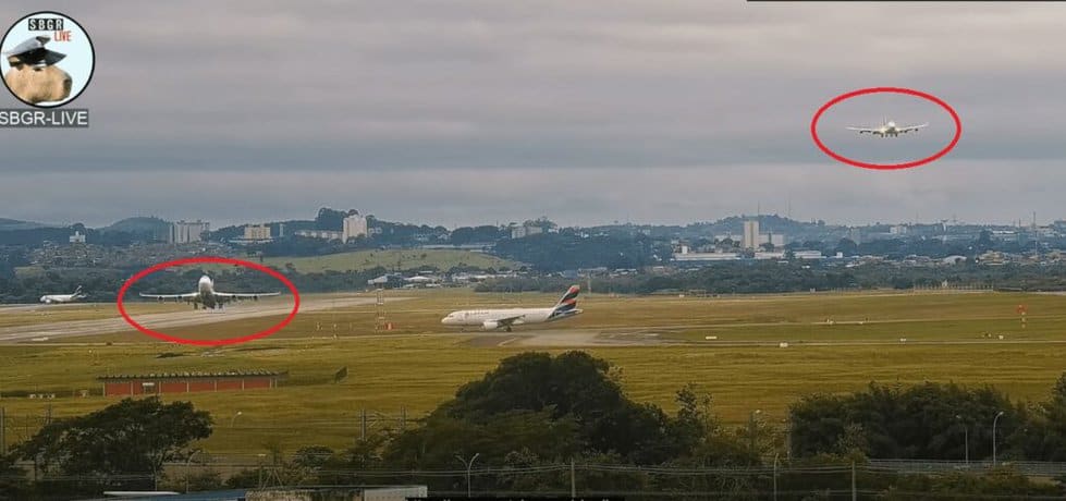 Guarulhos Airport Boeing 747 simultaneous runways