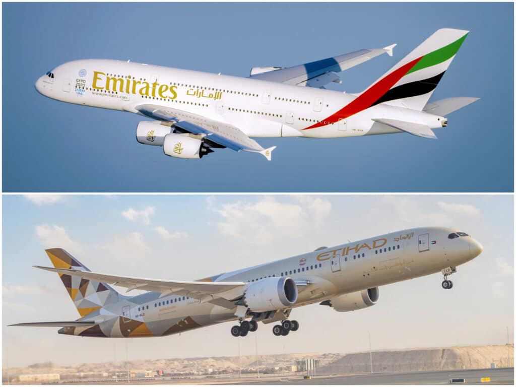 Emirates Eithad Airways acordo interline voos Emirados Árabes