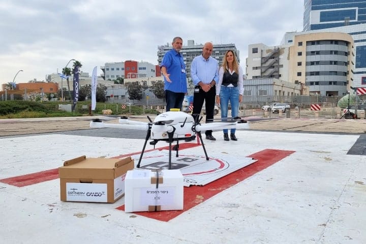 Drone transporte de Sangue Hospital Israelense