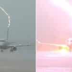 Vídeo mostra um Embraer E175 da American Eangle no Aeroporto de Arkansas sendo atingido por um raio