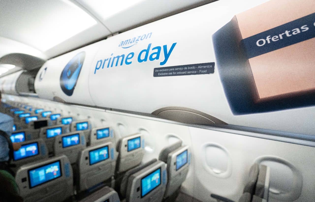 Azul adesivo aeronave Prime Day
