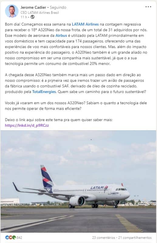 Airbus A3230neo LATAM Brasil aeronave Grupo