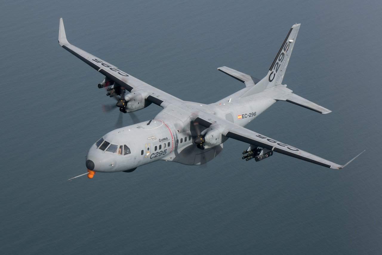 Airbus C295 armado e adaptado para missões de patrulha e vigilância marítima. Foto: Airbus.