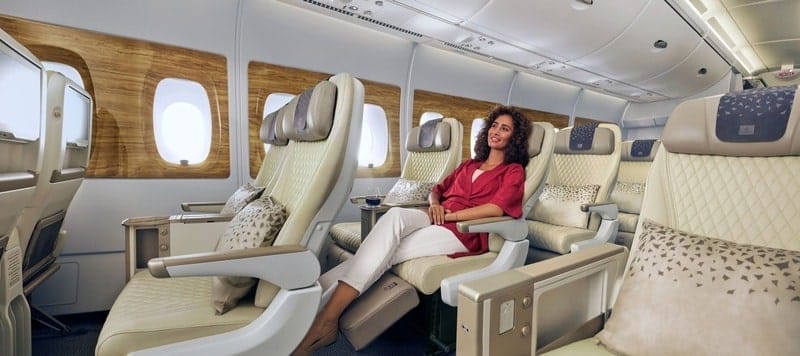 Emirates Economy Premium voos para São Paulo via Guarulhos
