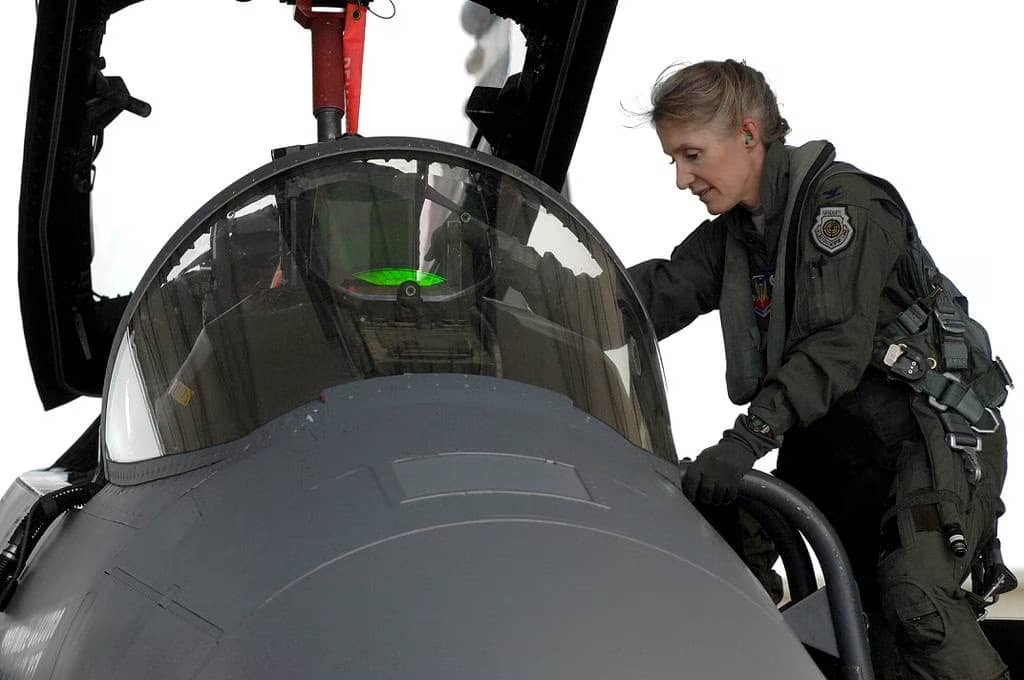 Major General Jeannie Leavitt, the first woman to pilot fighters in the United States, concludes her 31-year career in the Air Force. Photo: USAF.