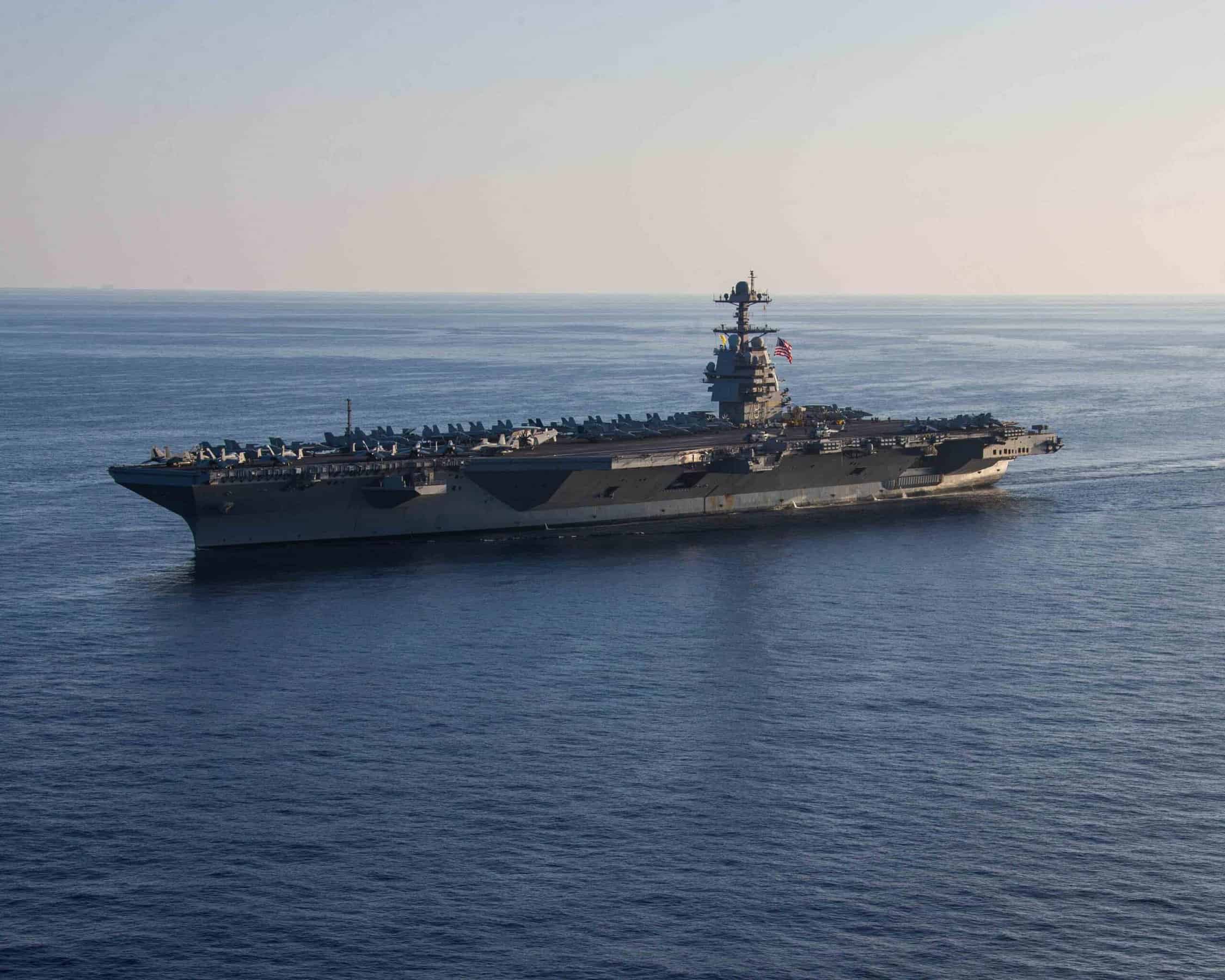 Grupo de batalha do porta-aviões nuclear USS Gerald Ford está navegando para a região do conflito. Foto: Marinha dos EUA.