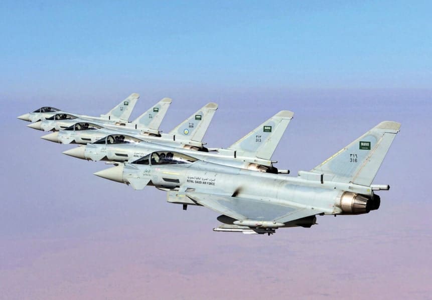 Caças Eurofighter Typhoon da Arábia Saudita. Foto: Jamie Hunter - Eurofighter.