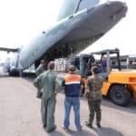KC-390 transportou mais de 700 cestas básicas para Tabatinga (AM). Foto: FAB.