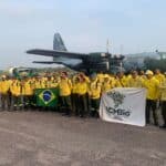 Cerca de 60 brigadistas foram levados ao Amazonas em C-130 Hércules da FAB. Foto: FAB/Divulgação.