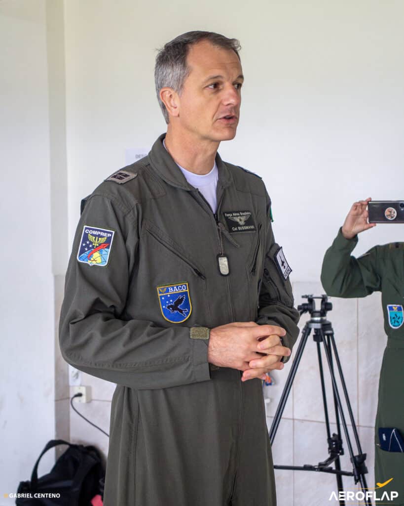 Coronel Aviador Marcelo Zampier Bussmann, comandante da BACO e diretor do exercício.
