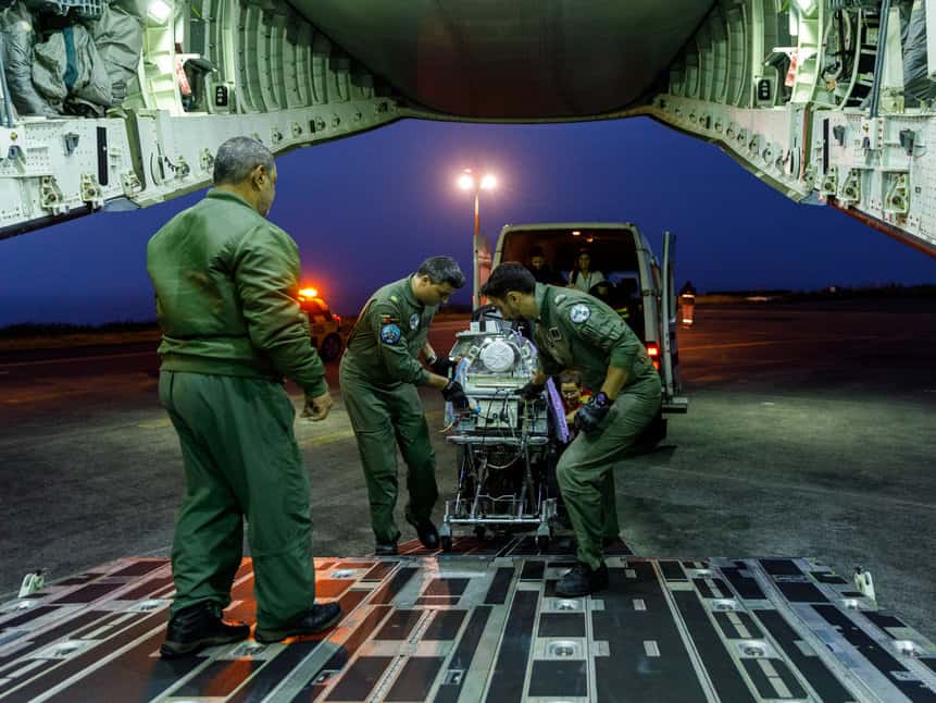 Recém-nascido  foi levado dos Açores para Lisboa a bordo do KC-390 da FAP.