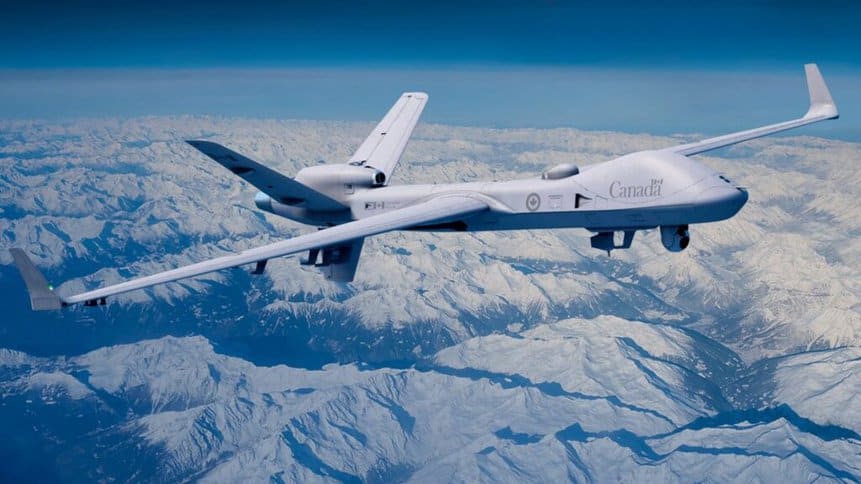 Government of Canada signed purchase of 11 MQ-9B SkyGuardian drones and related material for US$2,49 billion. Image: GA-ASI/Disclosure.