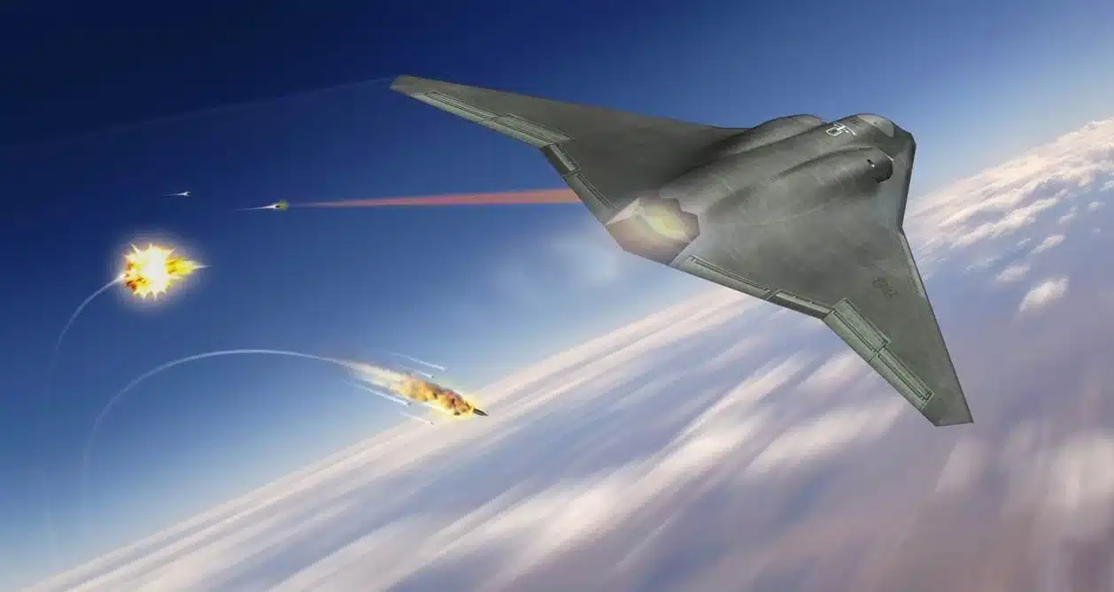 Caça do projeto NGAD deverá incorporar armas laser. Imagem: Northrop Grumman.