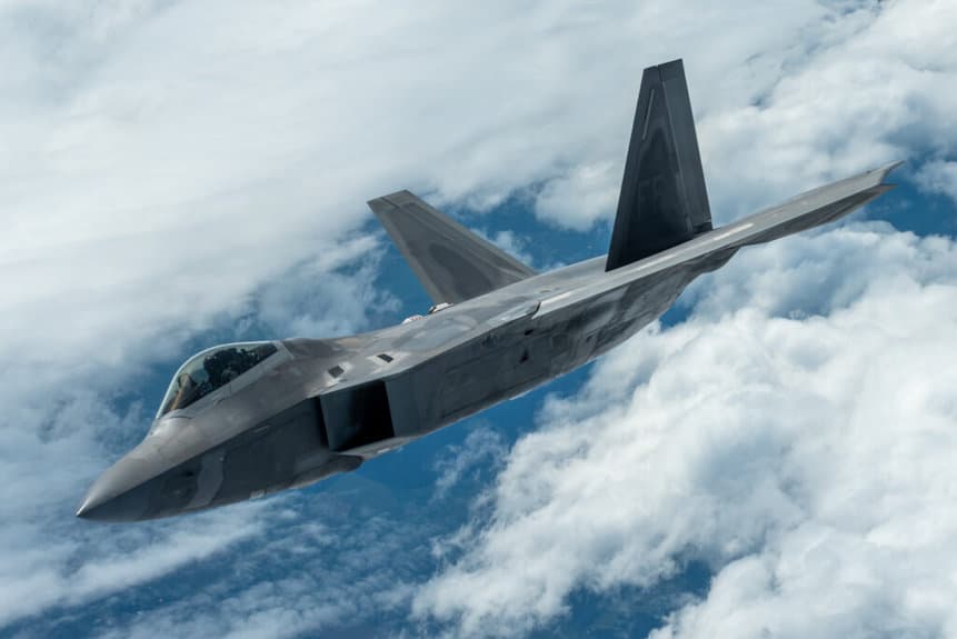 Employing AIM-9X Sidewinder short-range missiles, the F-22 achieved the first two kills of its career, against a Chinese balloon and an unidentified flying object (UFO) in Alaska. Photo: USAF.