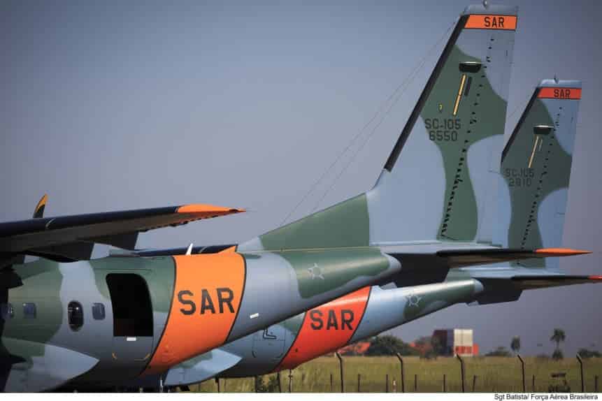 Caudas de aeronaves SC-105 Amazonas de busca e salvamento da FAB.