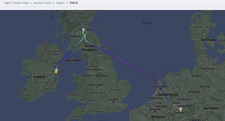 FR816. Via: Flight Tracker Map. Flightradar24.