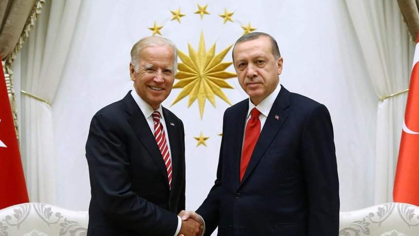 Joe Biden e Recep Tayyip Erdogan. Foto via TRT.