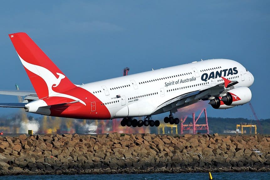 Outil moteur d'avion Airbus A380 Qantas Sydney Los Angeles