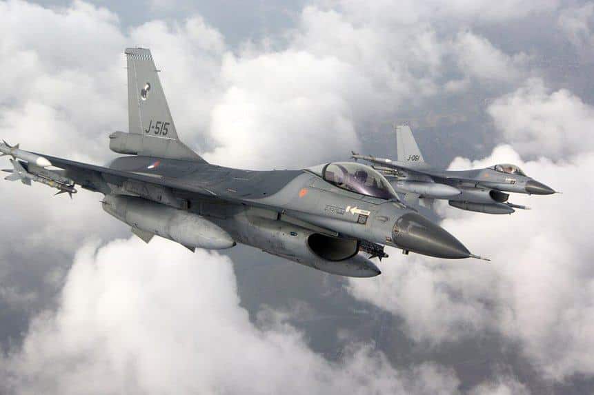 Paar F-16 Fighting Falcon-Jäger der Royal Netherlands Air Force. Foto: Niederländisches Verteidigungsministerium.