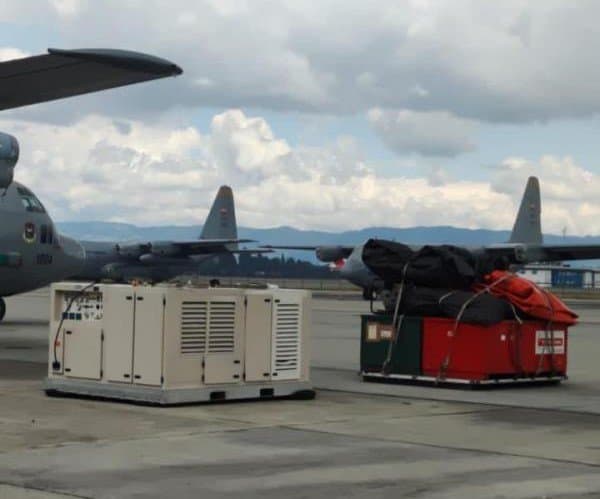 Equipamento de combate a incêndios MAFFS com os C-130 da Colômbia. FAB/Divulação.