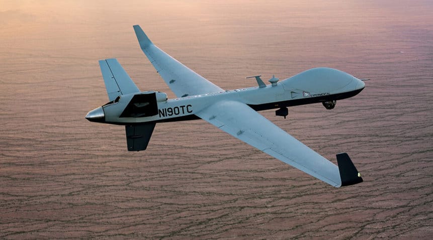 MQ-9B スカイガーディアン無人機。写真：GA-ASI/開示。