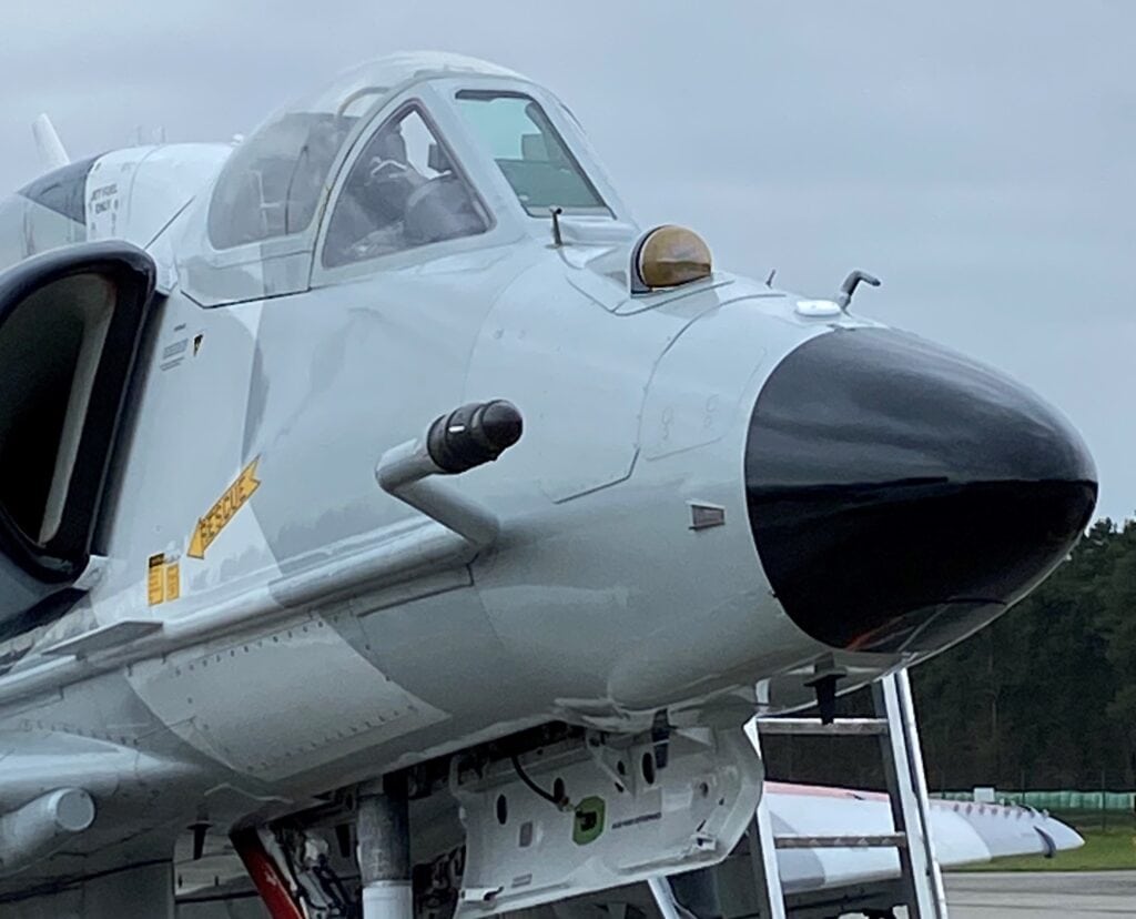 Canada's Top Aces company installed the IRST system on an old A-4 Skyhawk jet.